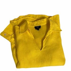 TALBOTS PETITE Yellow Pure Irish Linen top, 4P